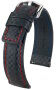 Hirsch Uhrenarmband Leder Carbon schwarz / rot L 02592052-2-18 18mm