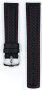 Hirsch Uhrenarmband Leder Carbon schwarz / rot L 02592052-2-22 22mm