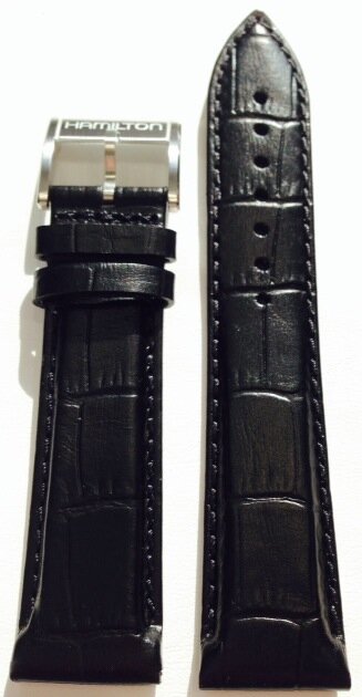 Hamilton Jazzmaster Open Heart Lederarmband schwarz 20/18 H690.325.112