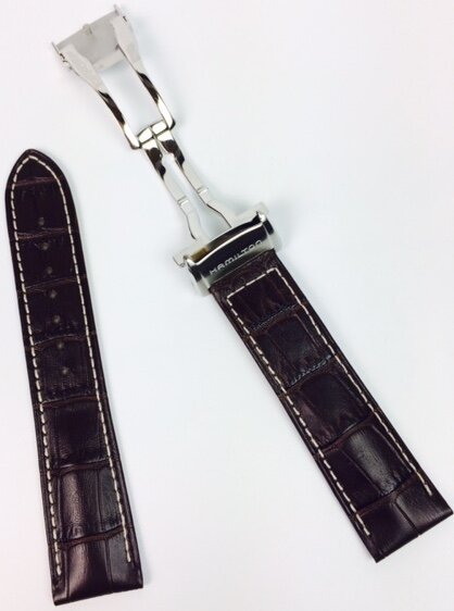 Hamilton Jazzmaster GMT Traveler Lederband braun 22/20mm...