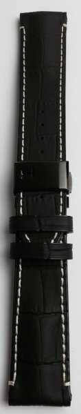 Hamilton Railroad Black Lederband mit Schliesse 22/20 mm...