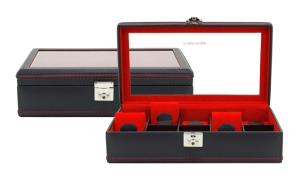 Friedrich Uhrenbox Karbon schwarz für 10 Uhren...