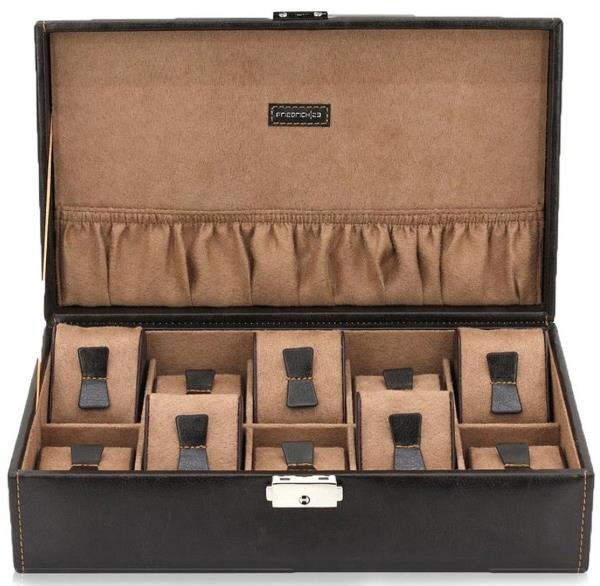 Friedrich Uhrenbox Bond braun für 10 Uhren 70021/386