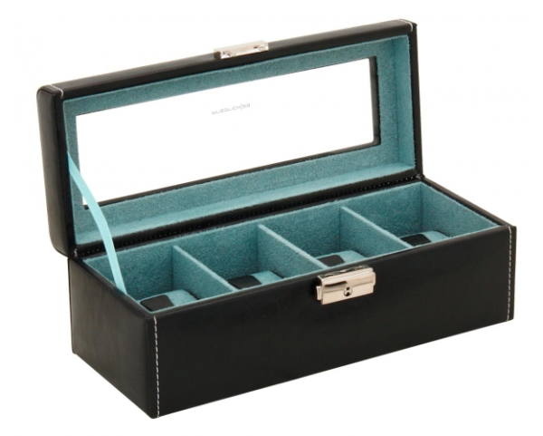 Friedrich Uhrenbox Bond schwarz für 4 Uhren 70021-384